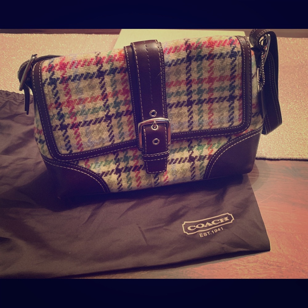 Multi-Color Coach Tweed Handbag